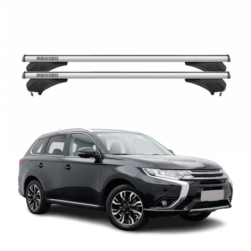 Menabo Dachträger für Mitsubishi Outlander Phev 2014-2025 Aluminium Silber 2 tlg