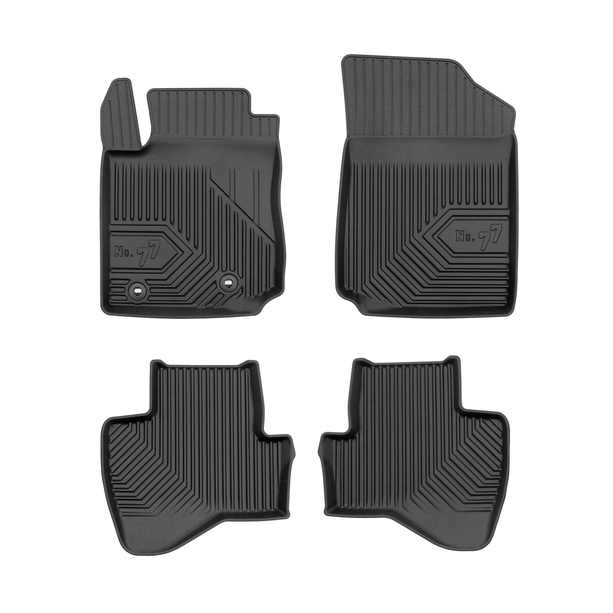 Fußmatten Gummimatten No.77 für Toyota Aygo II 2014-2022 TPE Schwarz 3 teile