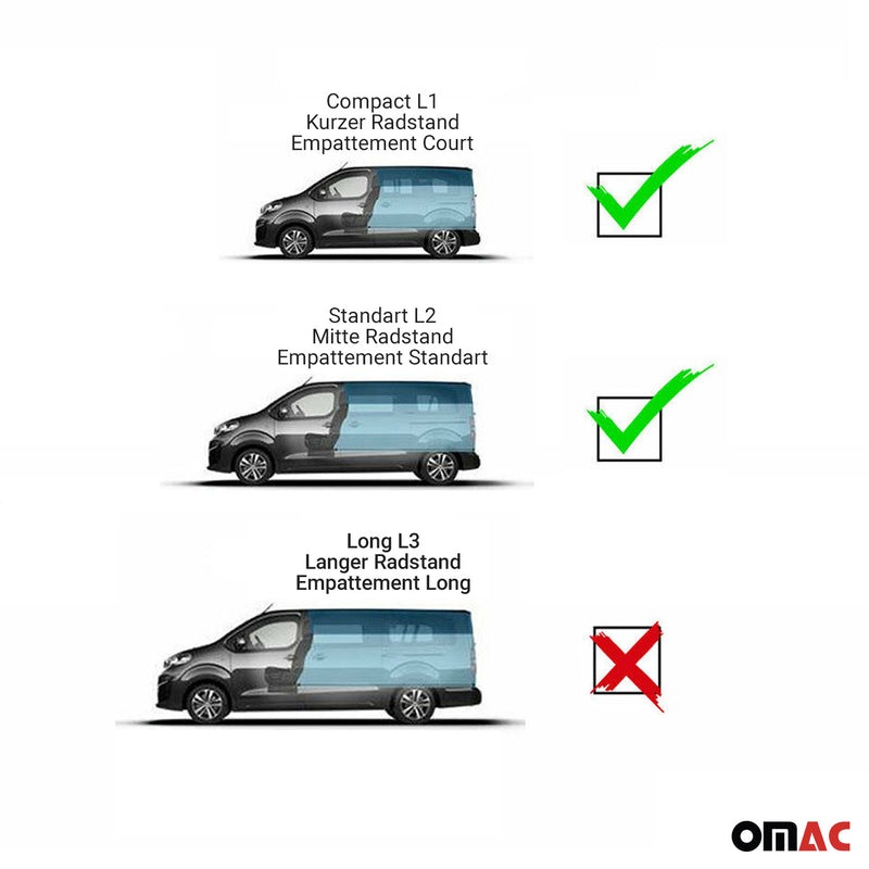 Seitenfenster Schiebefenster für VW T5 2003-2015 Links Rechts Schwarz L1 L2 SET