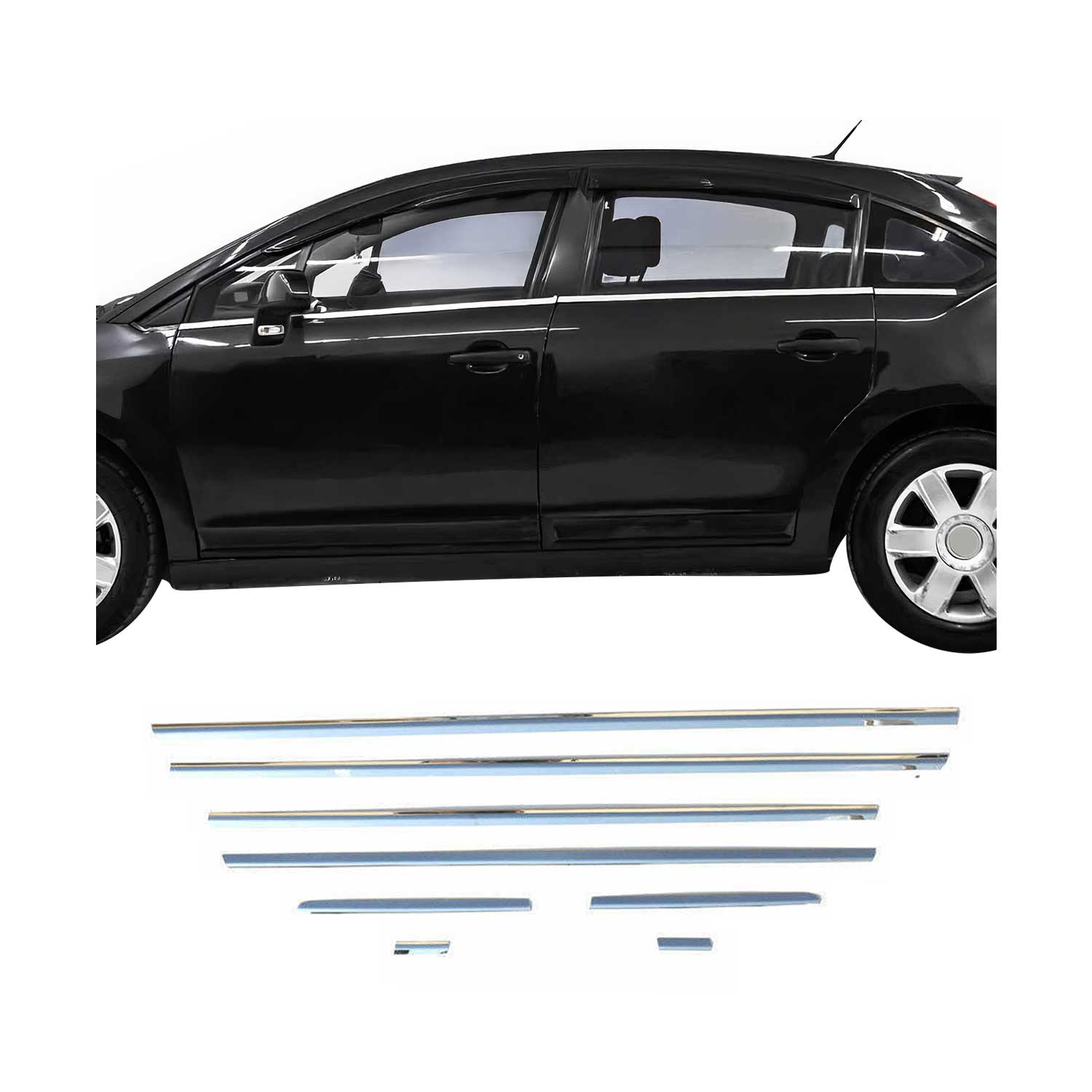 Fensterleisten Zierleisten für Citroen C4 Schrägheck 2004-2010 Edelstahl 8tlg