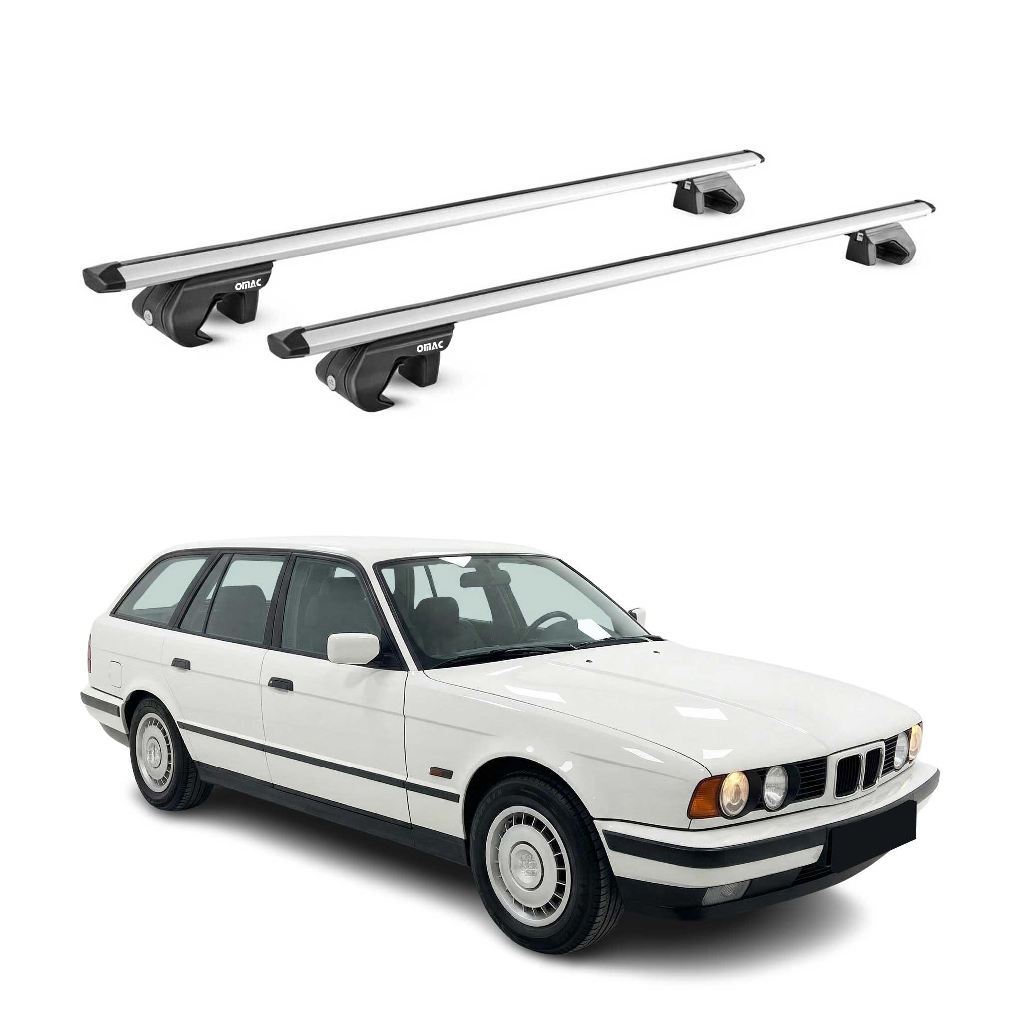 Dachträger Grundtäger für BMW 5er Touring E34 1991-1997 90kg Alu Silber 2x ABE