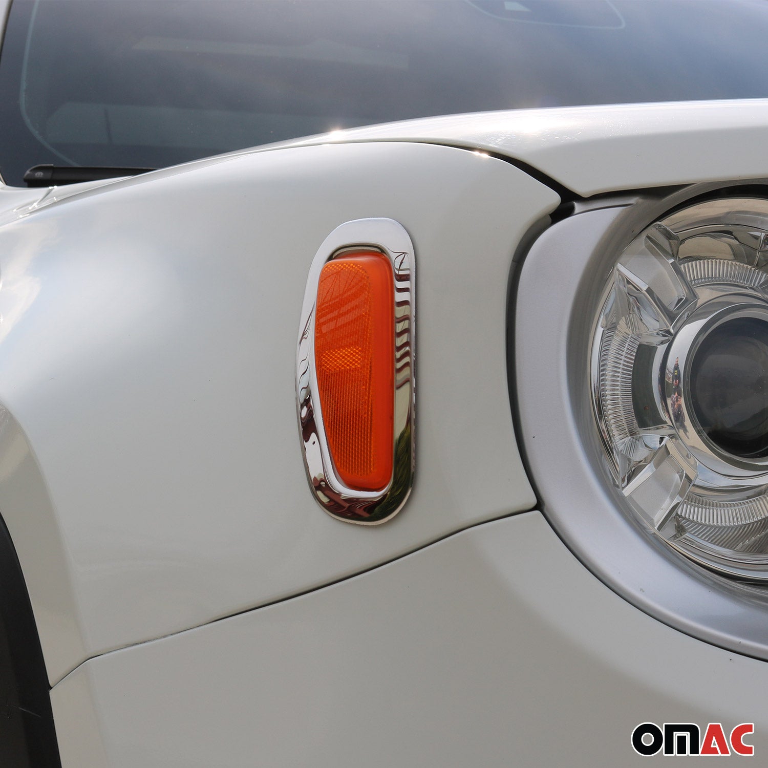 Blinkerrahmen Signalblende Seitenblinker für Jeep Renegade 2019-2024 Edelstahl