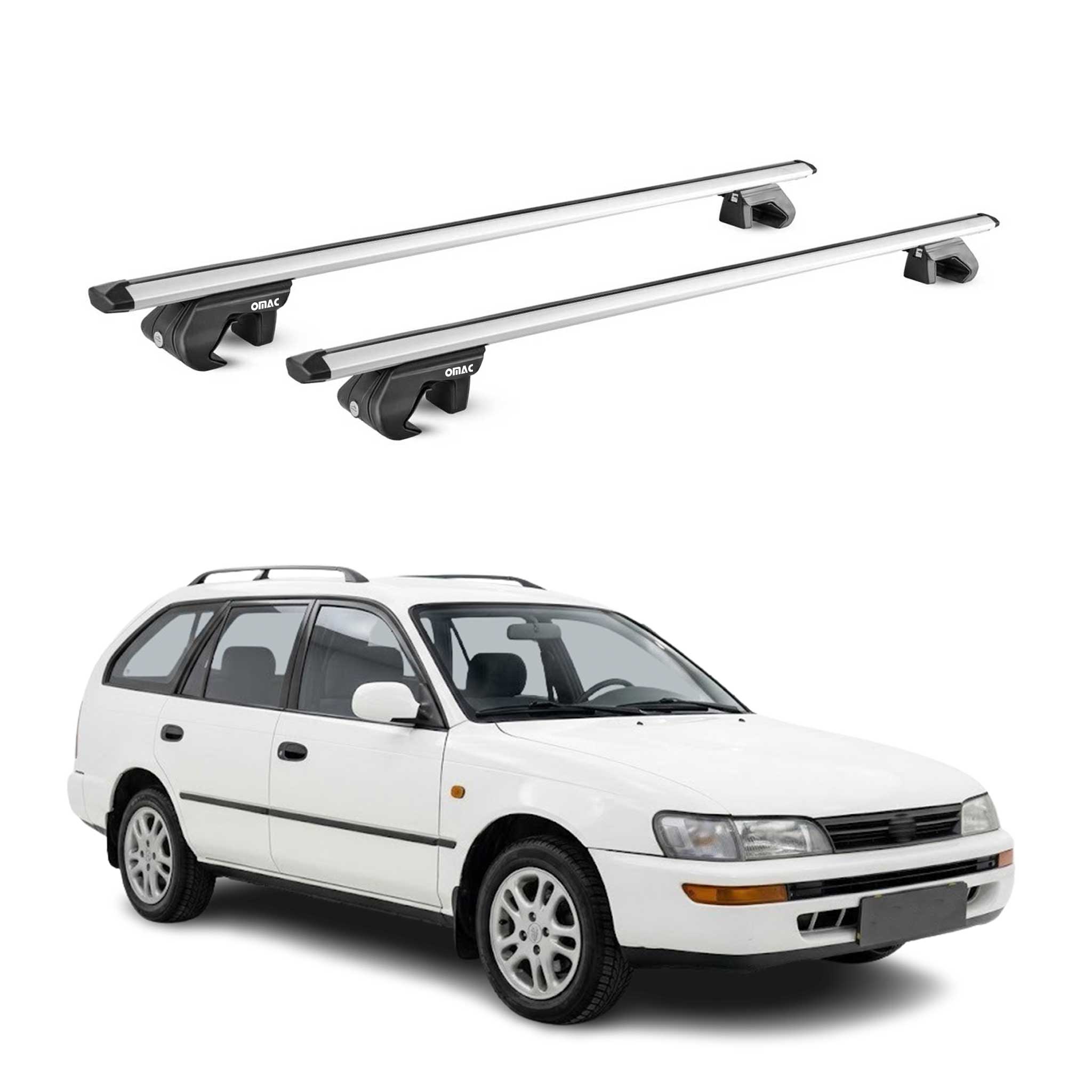 Dachträger für Toyota Corolla mk8 Kombi 2000-2002 Facelift 90kg Alu Silber ABE