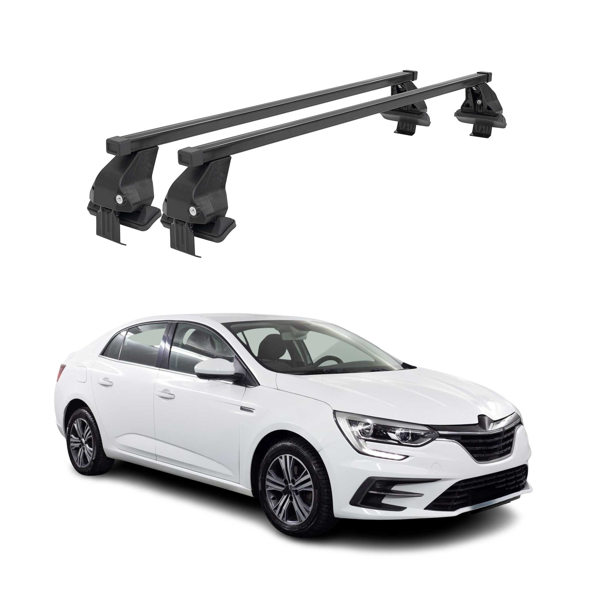 Menabo Dachträger Grundtäger für Renault Megane 2016-2022 50kg Stahl Schwarz 2x