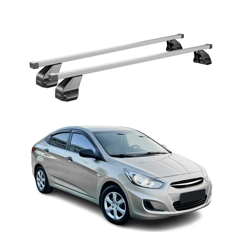 Menabo Dachträger Grundtäger für Hyundai Accent 2010-2017 75kg Stahl Silber 2x