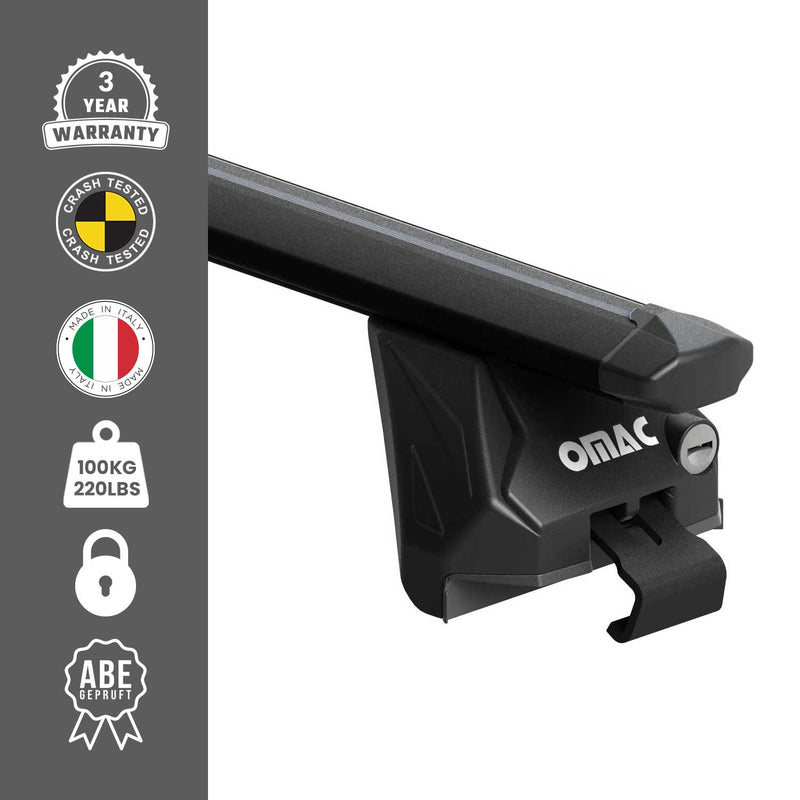 Mieten Dachträger Gepäckträger Universal Schwarz Aluminium 120 cm ABE Bündige Schienen