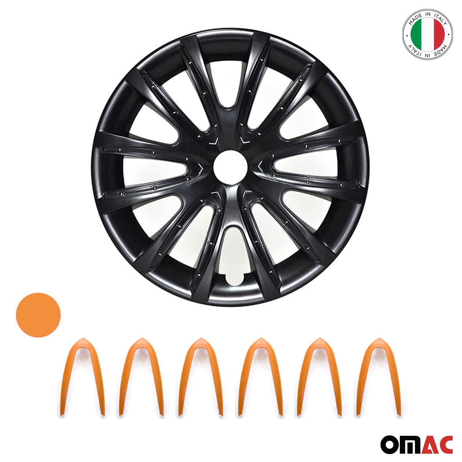 4x Radblenden RadzierRadkappen für 14" Zoll Stahlfelgen Orange für VW Peugeot