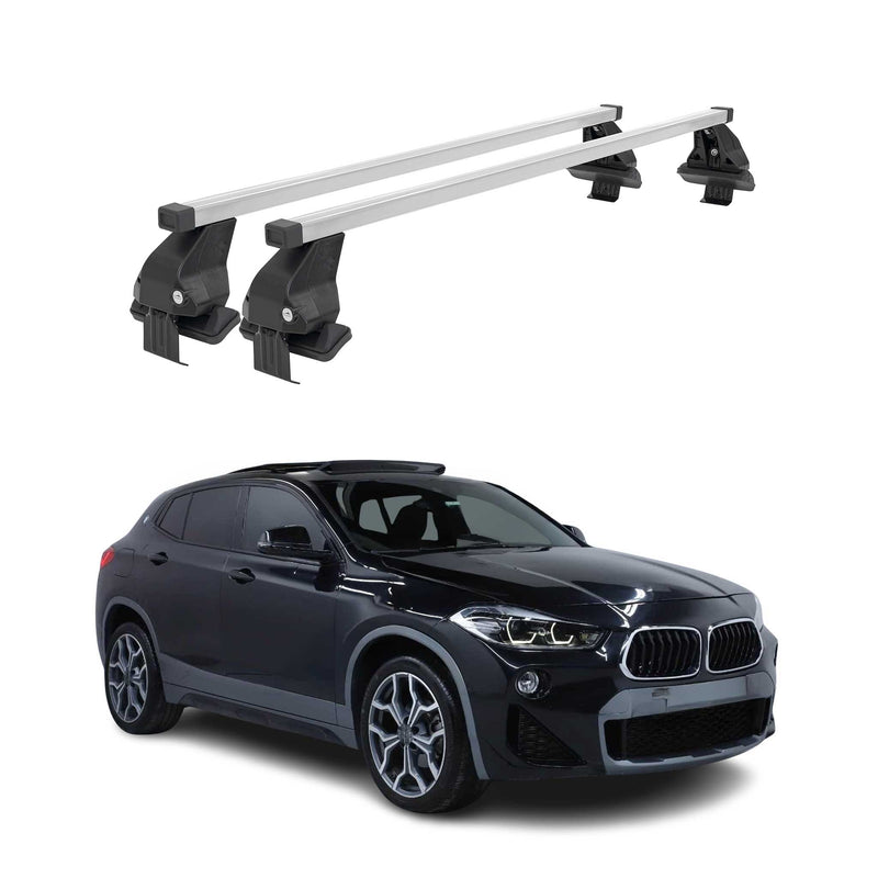 Menabo Dachträger Grundtäger für BMW X2 F39 2018-2023 50kg Stahl Silber 2 tlg