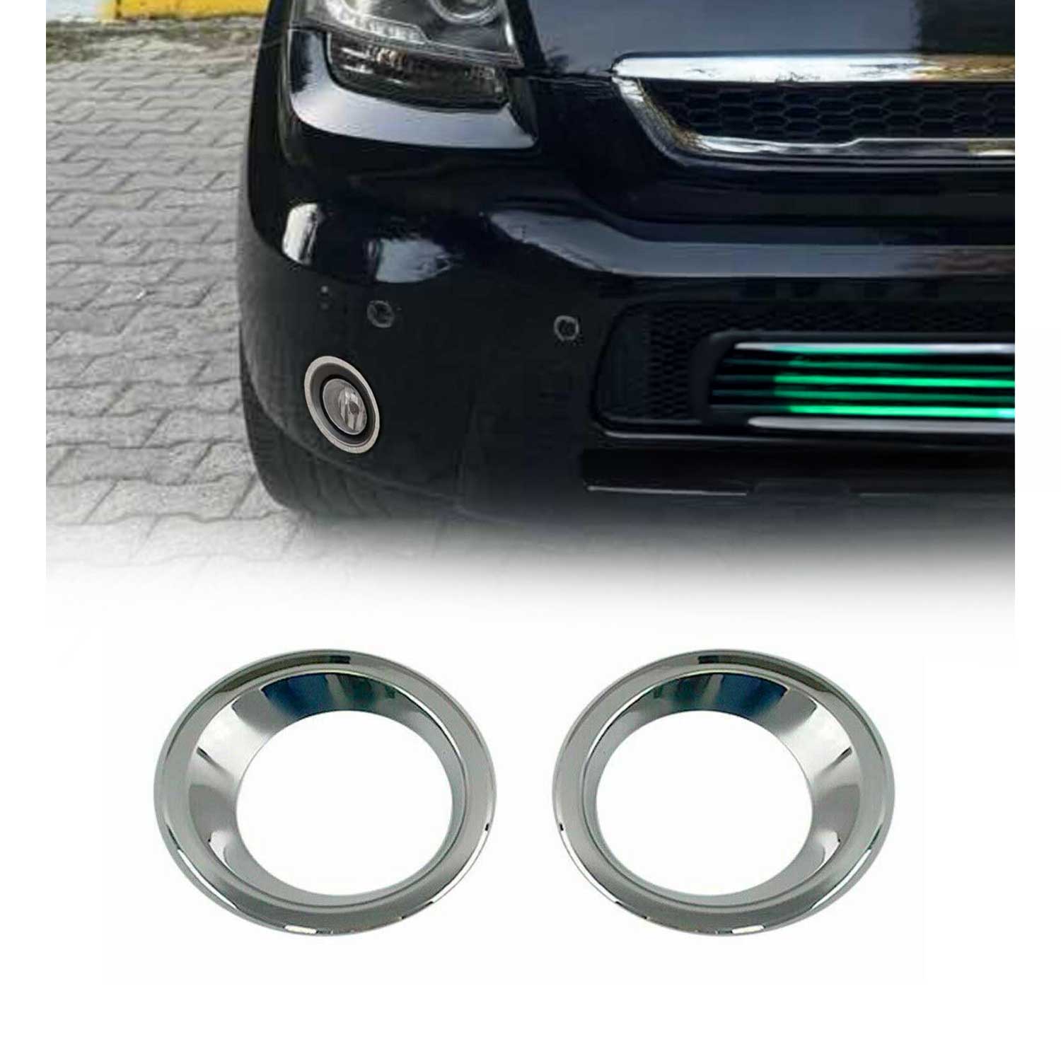Nebelscheinwerfer Rahmen Umrandung für Kia Soul 2009-2014 Edelstahl Chrom 2tlg