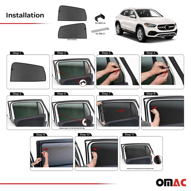 Sonnenschutz Blenden für Mercedes GLA H247 2020-2025 hintere Türen 2tlg