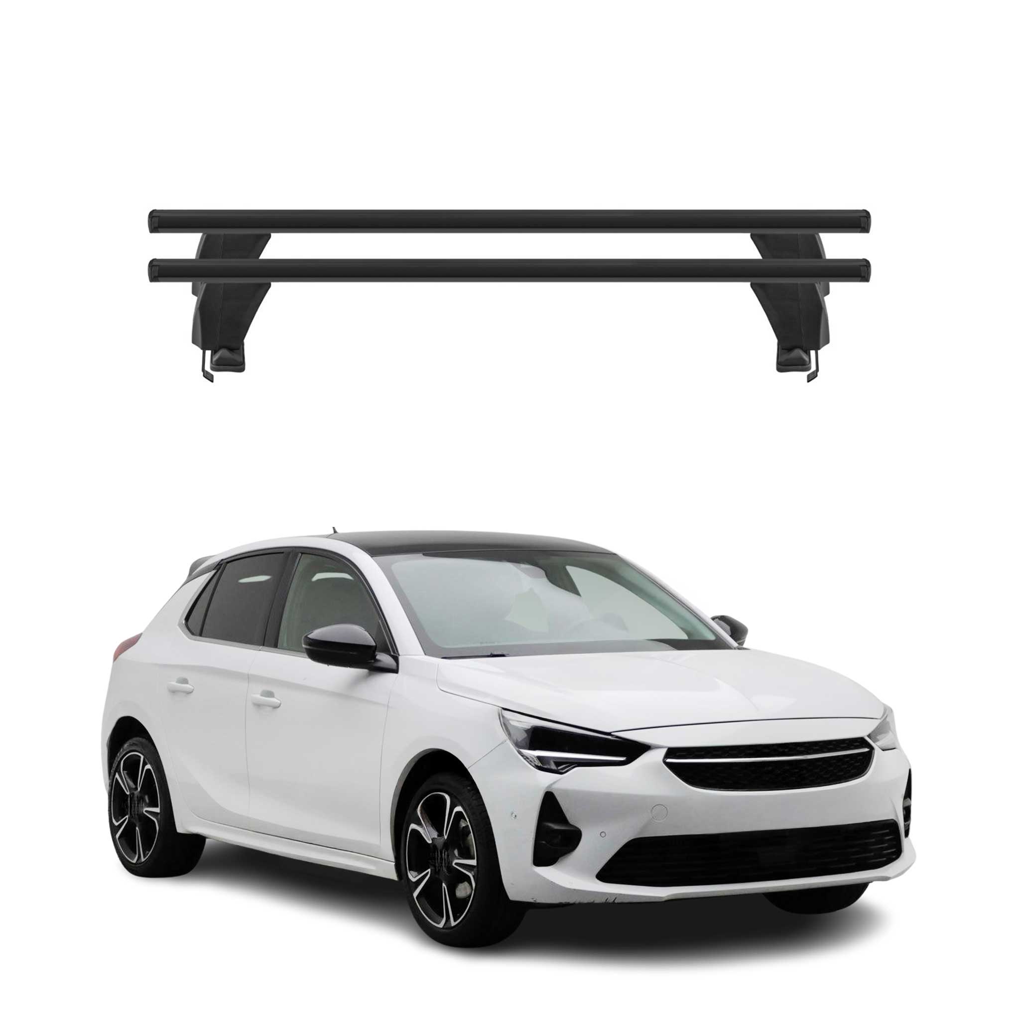 Menabo Dachträger Grundtäger für Opel Corsa F 2019-2026 50kg Alu Schwarz 2 tlg