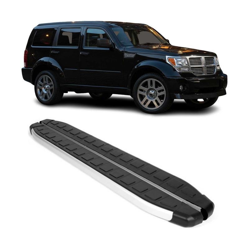 Seitenschweller Seitenbretter Trittbretter für Dodge Nitro 2006-2012 Alu Schwarz