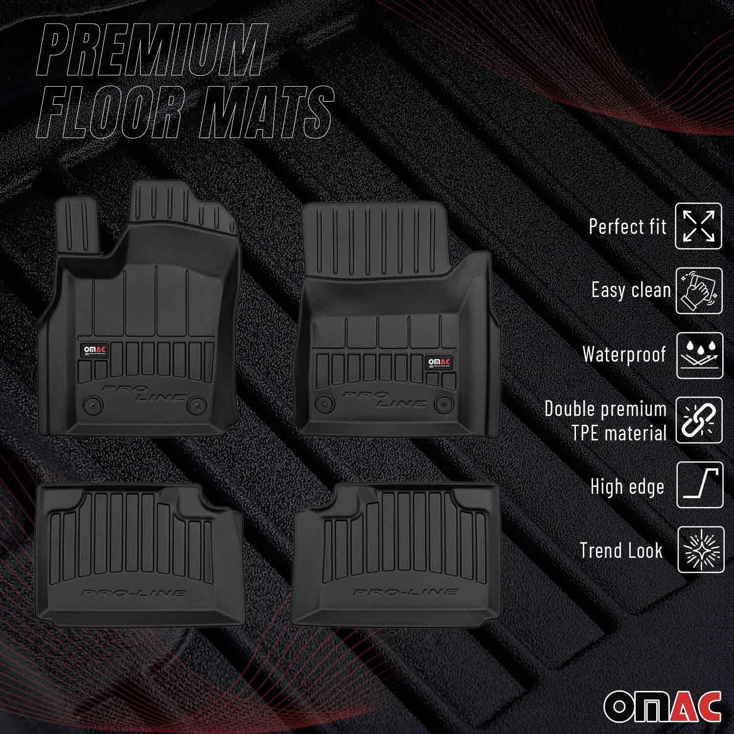 OMAC Gummi Fußmatten für Jeep Grand Cherokee 2013-2015 Premium Gummi Schwarz 4x