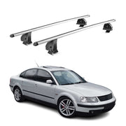 Alu Dachträger für VW Passat B5 Limo 1996-2005 4Tür TÜV T-Nut 75 kg 2tlg Silber