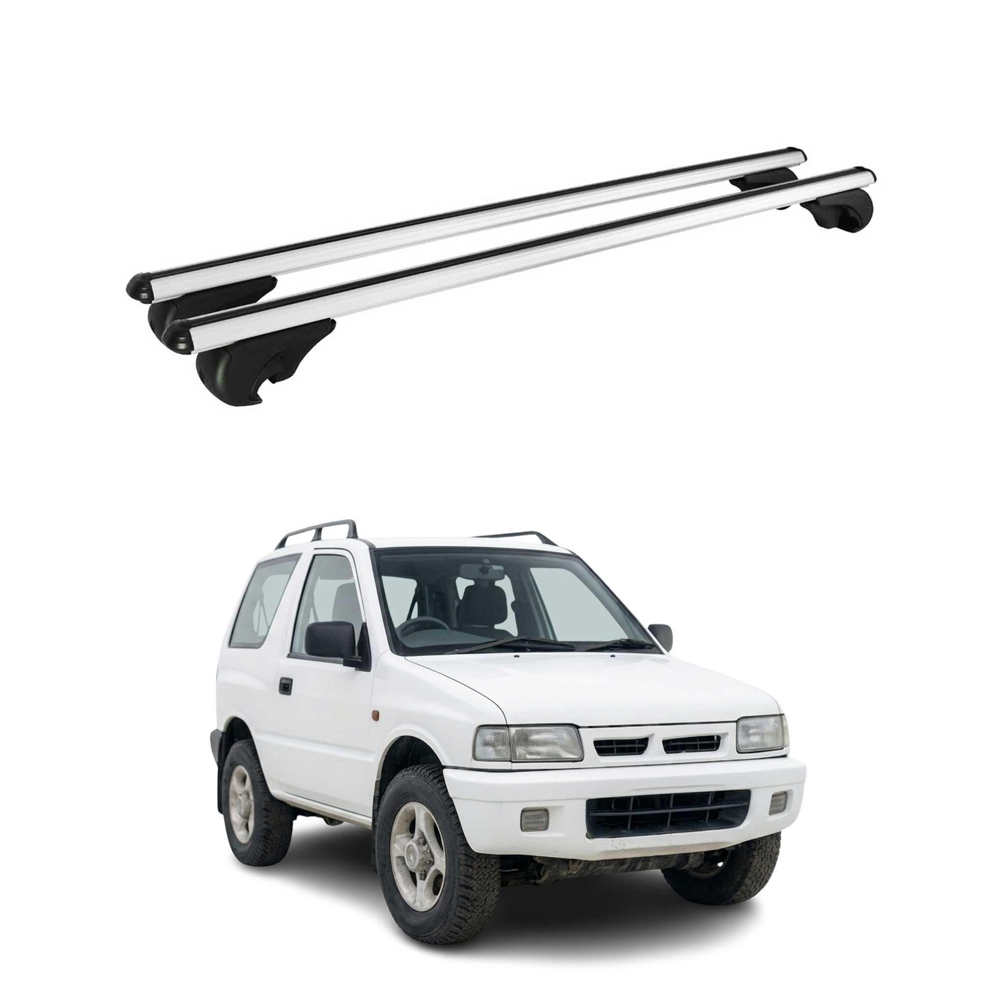 Dachträger für Ford Maverick / Nissan Terrano II 1993-1998 TÜV Alu Silber 2tlg
