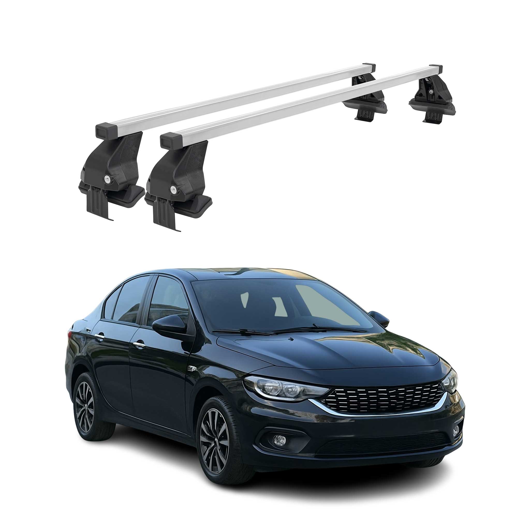 Menabo Dachträger Grundtäger für Fiat Tipo 2015-2020 Pre-FL 50kg Stahl Silber 2x