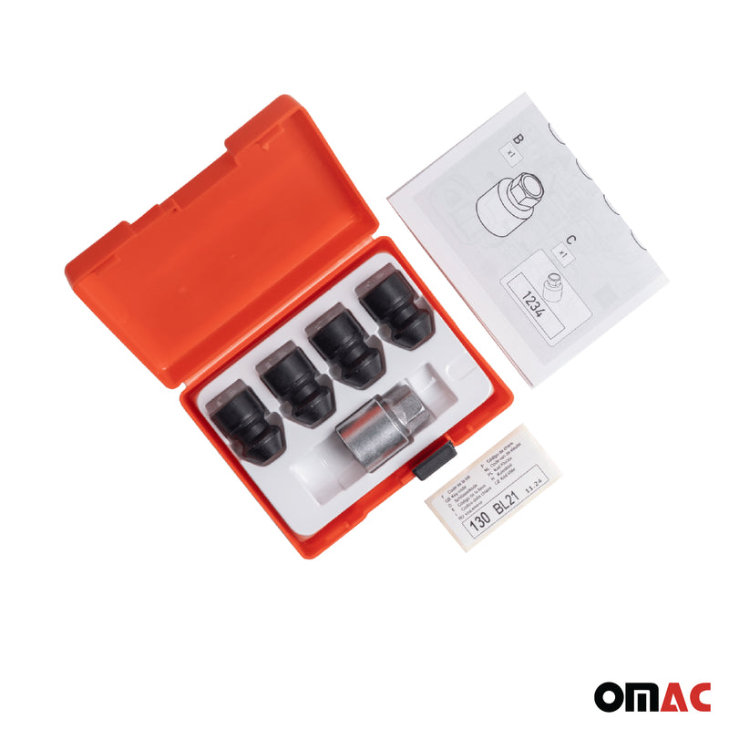 Radschloss Radschrauben Satz für Nissan 350Z 2002-2009 Schwarz 4x M12X1.25