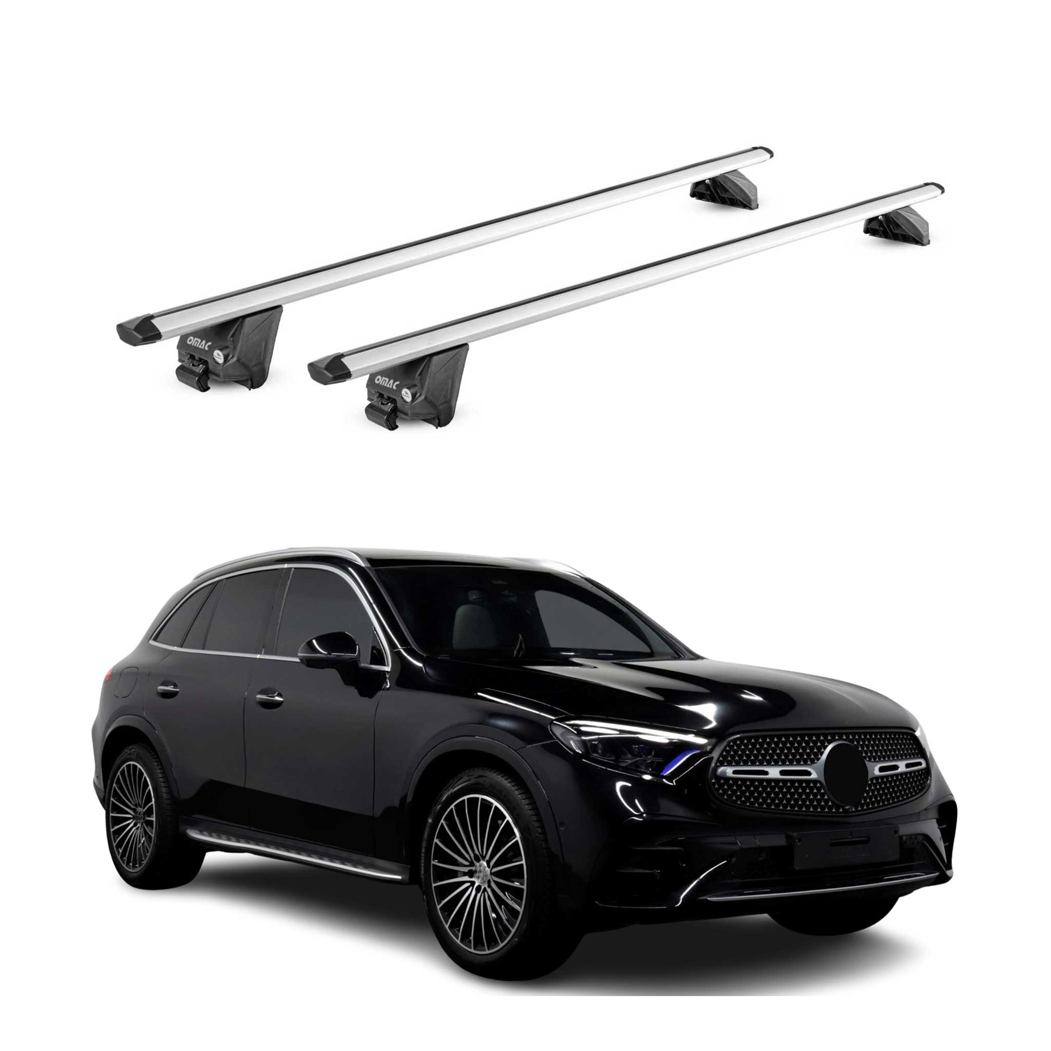 Dachträger für Mercedes GLC X254 2022-2026 100kg Aluminium Silber 2x ABE