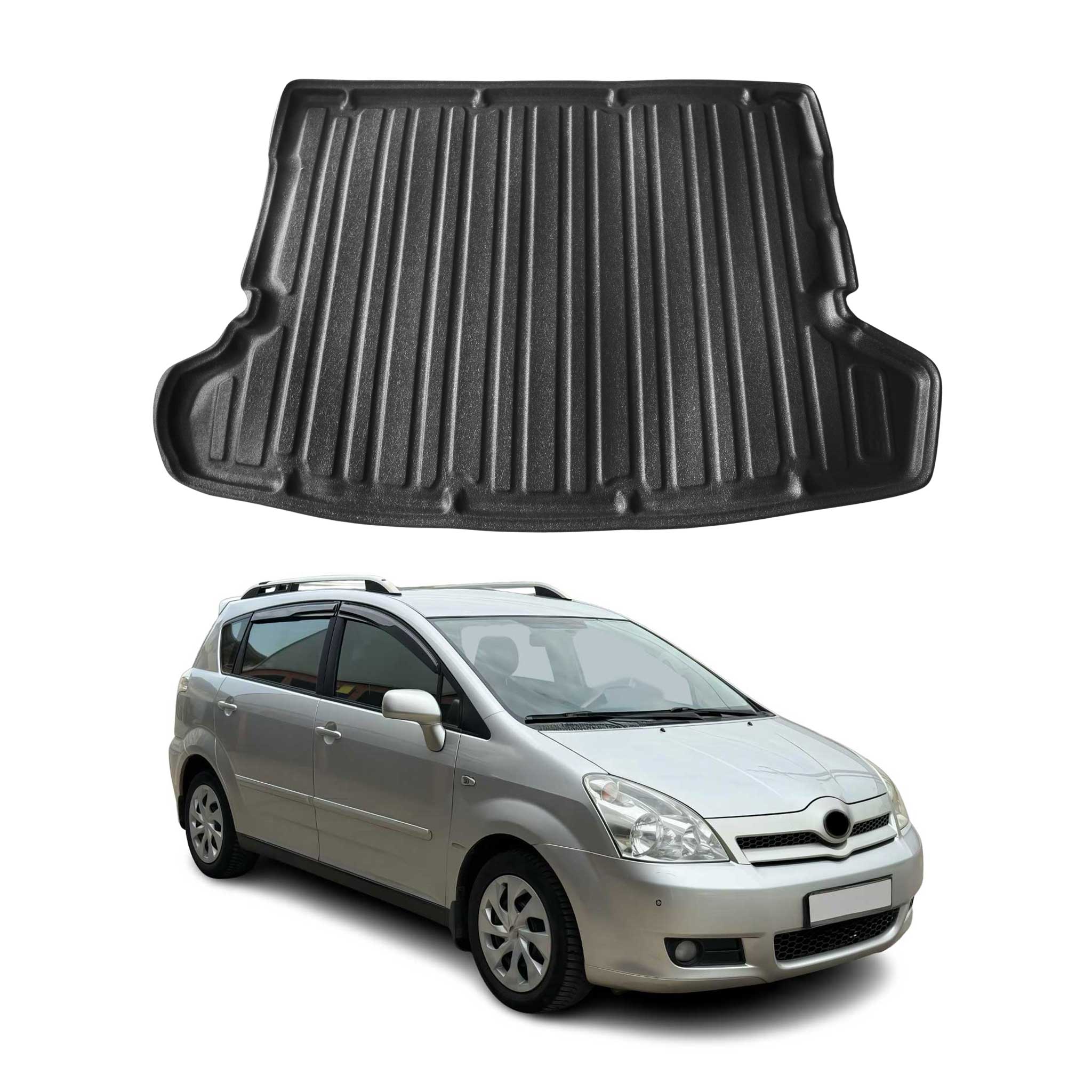 Kofferraumwanne Laderaumwanne für Toyota Verso 2004-2009 Gummi TPE Schwarz