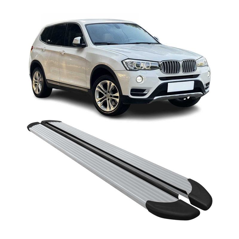 Seitenschweller Trittbretter Schweller für BMW X3 F25 2011-2017 Alu Silber 2tlg