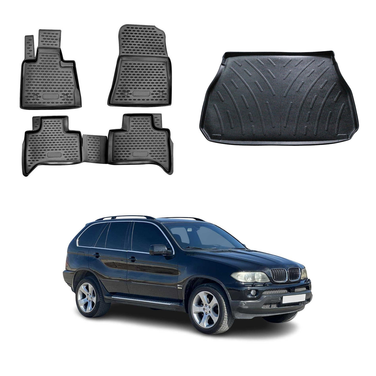OMAC Fußmatten & Kofferraumwanne Set für BMW X5 E53 2000-2006