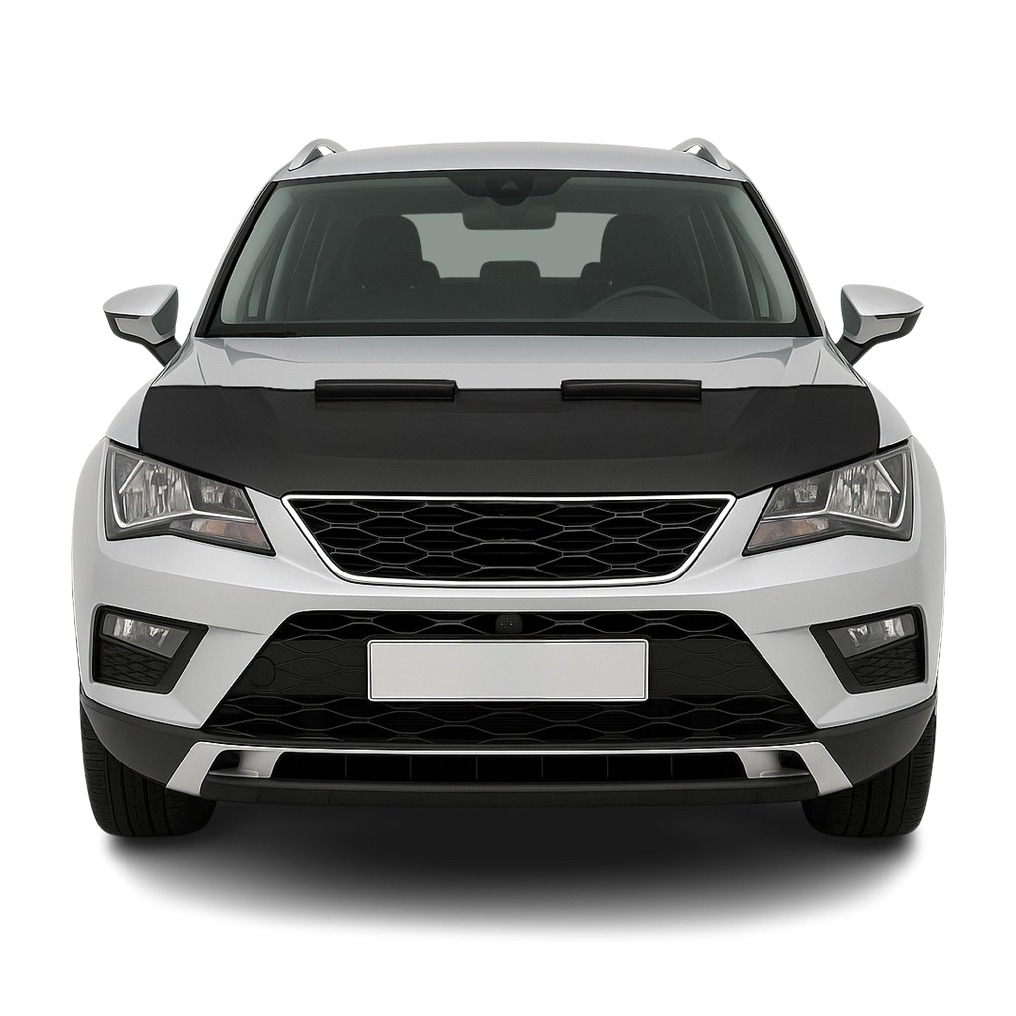 Haubenbra Steinschlagschutz Bonnet Bra für Seat Ateca 2016-2020 Schwarz Halb