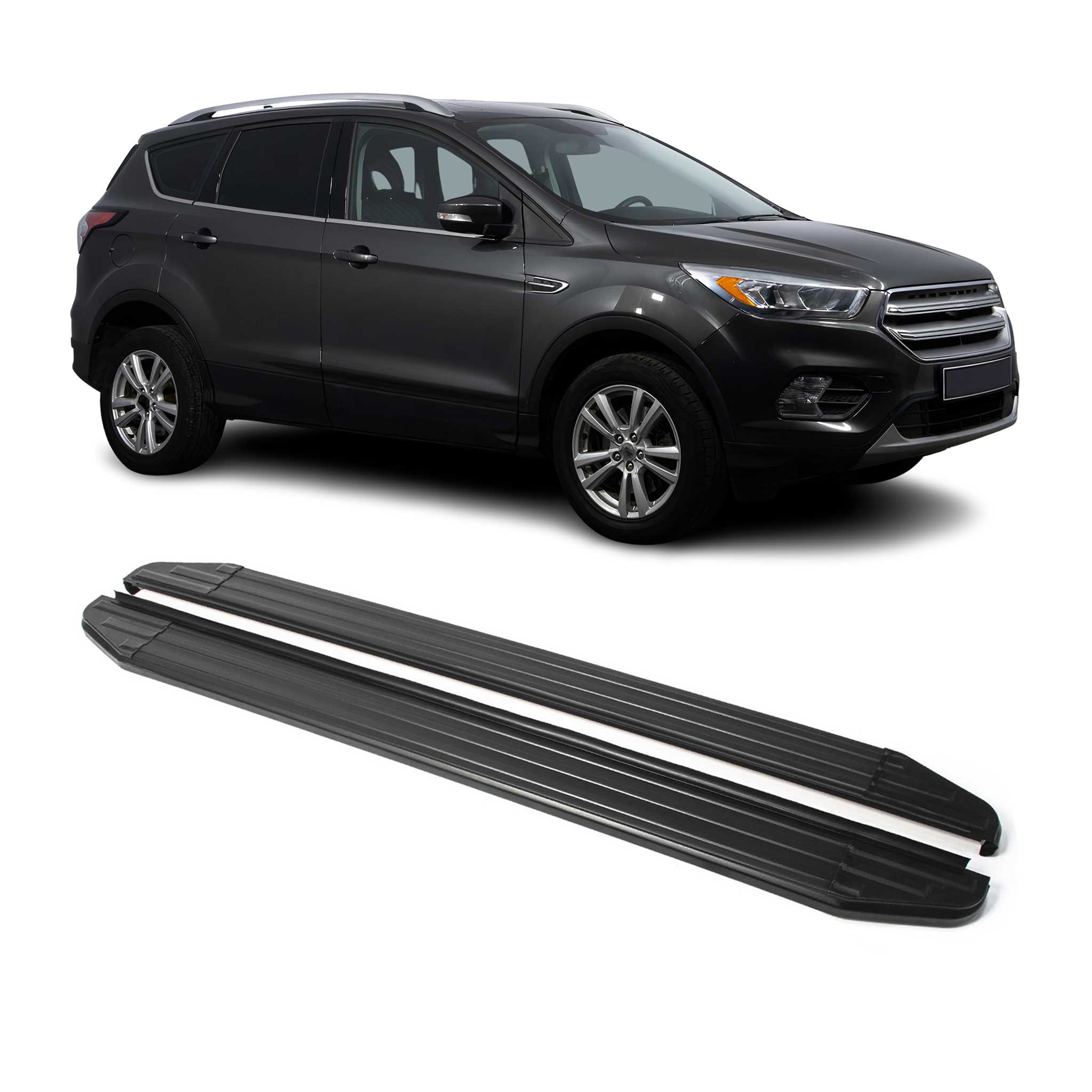 Trittbretter Seitenschweller für Ford Kuga 2013-2024 Alu Schwarz ABE