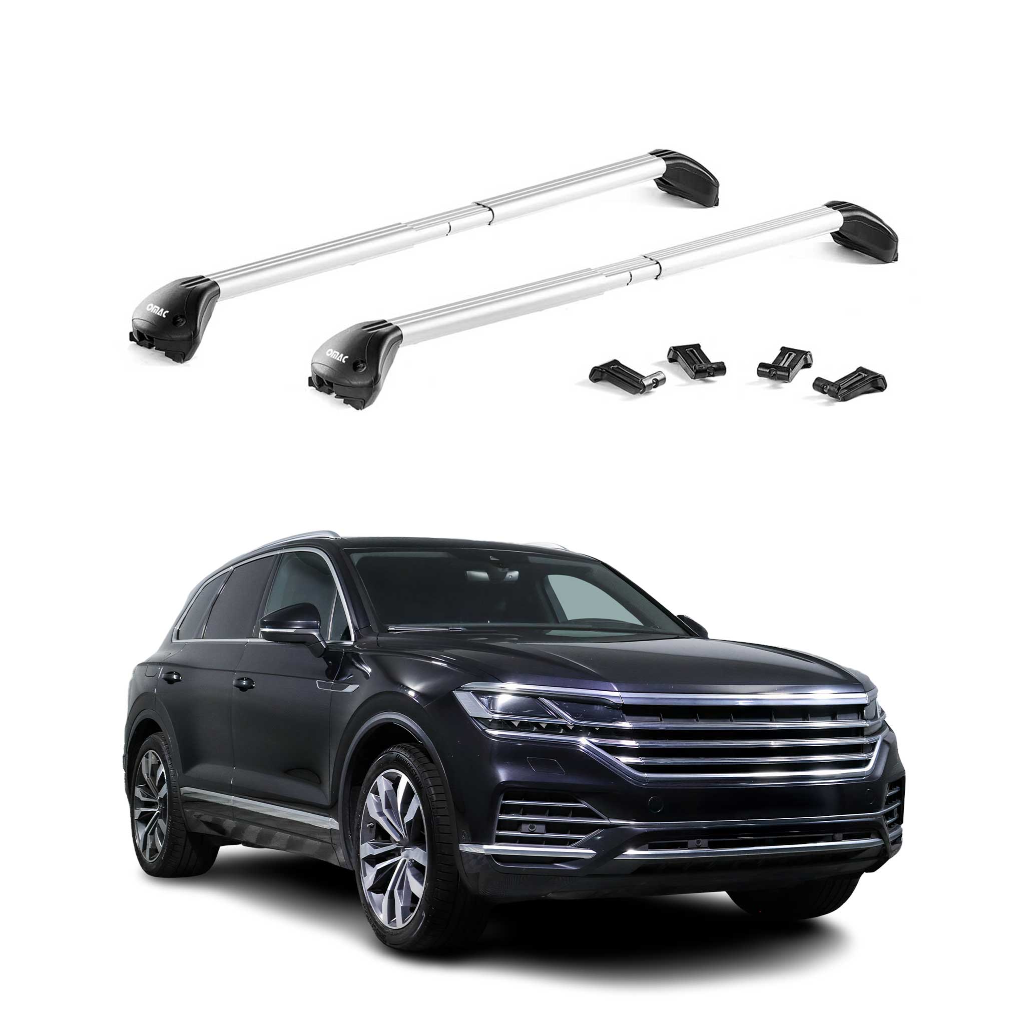 Dachträger Grundtäger für VW Touareg mk3 2018-2026 100kg Aluminium Silber 2x ABE