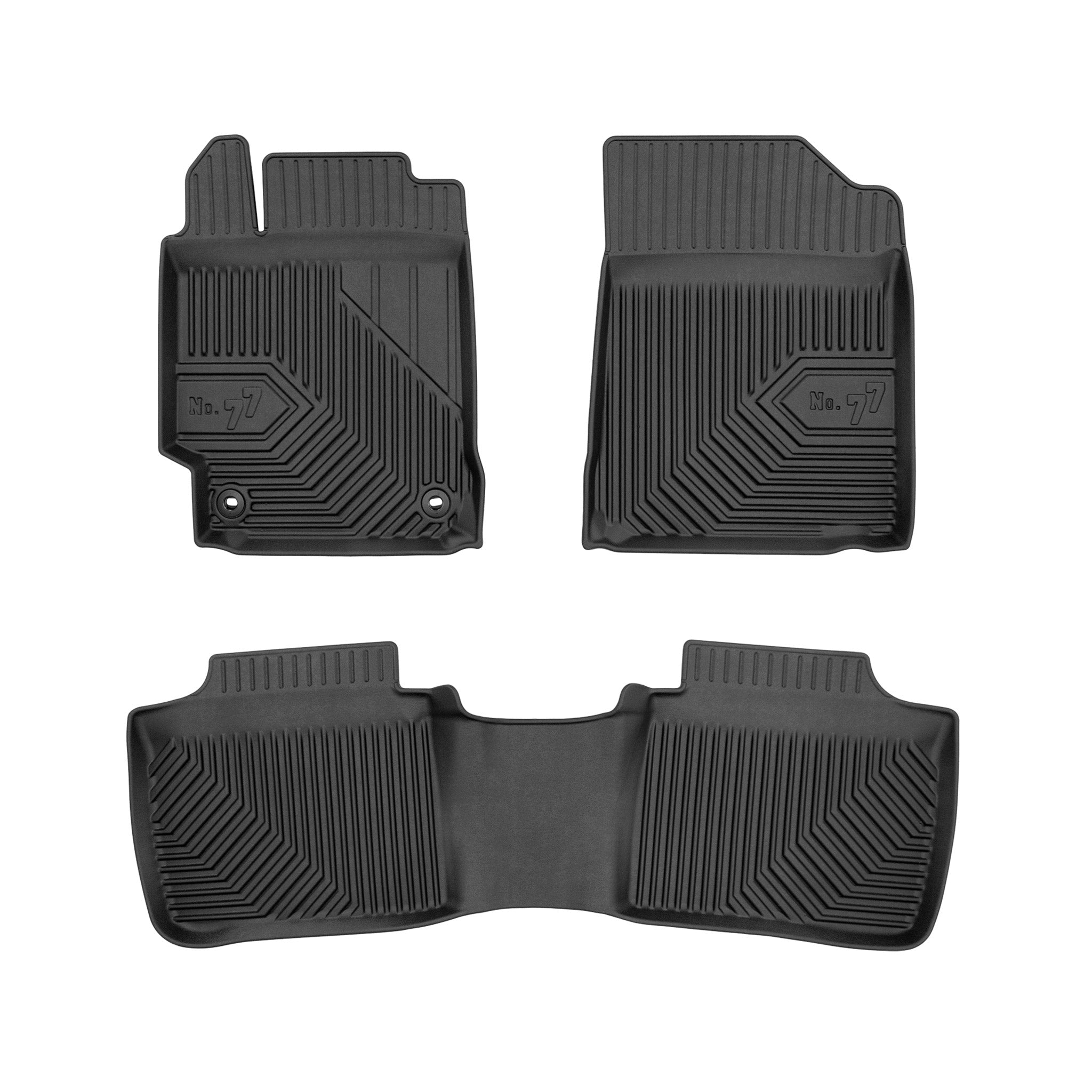 Fußmatten Gummimatten No.77 für Toyota Camry VII 2011-2017 TPE Schwarz 3 tlg