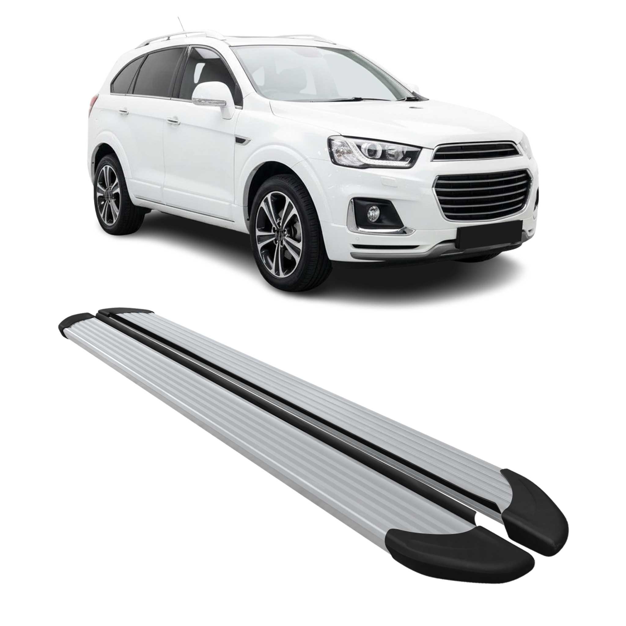 Seitenschweller Trittbretter Schweller für Chevrolet Captiva 2019-2025 Alu Grau