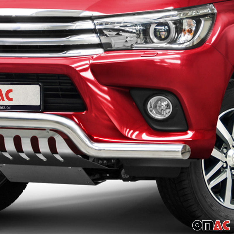 Frontbügel Frontschutzbügel für Toyota Hilux 2015-2022 Edelstahl mit ABE Silber