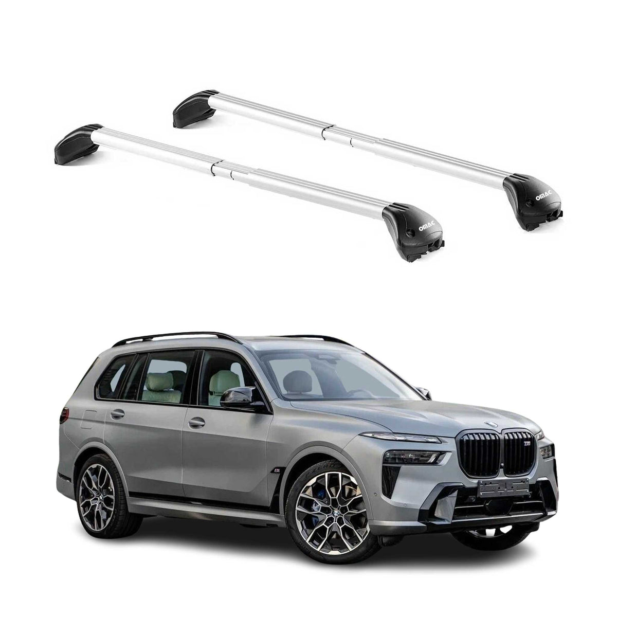Dachträger Grundtäger für BMW X7 G07 2018-2026 5 tür 100kg Alu Silber 2 tlg ABE
