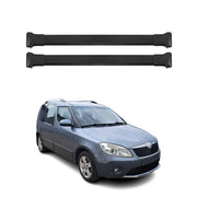 Dachträger Grundtäger für Skoda Roomster 2006-2015 75kg Aluminium Schwarz 2 tlg