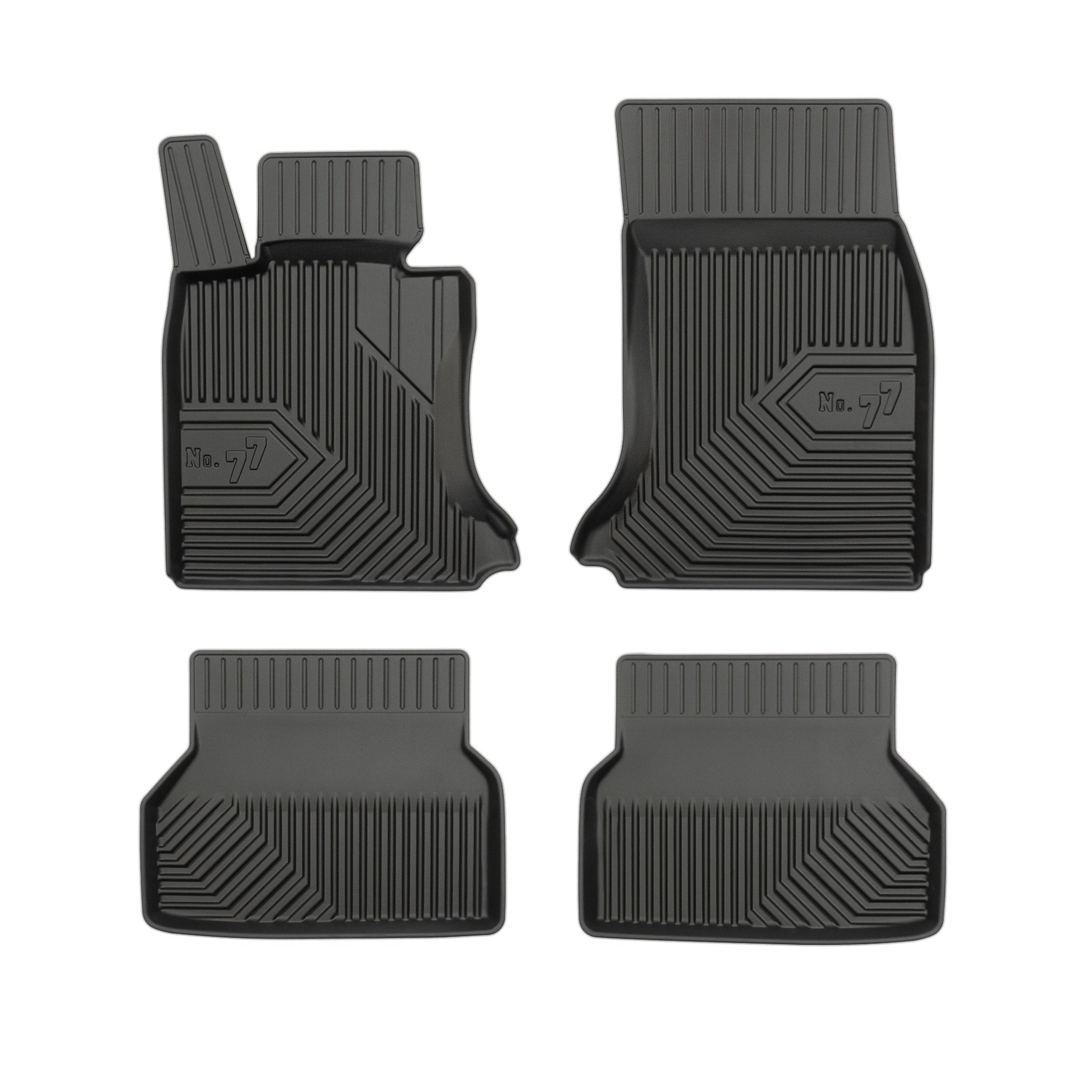Fußmatten Gummimatten No.77 für BMW 5er E60 E61 2003-2010 TPE Schwarz 4 Teile
