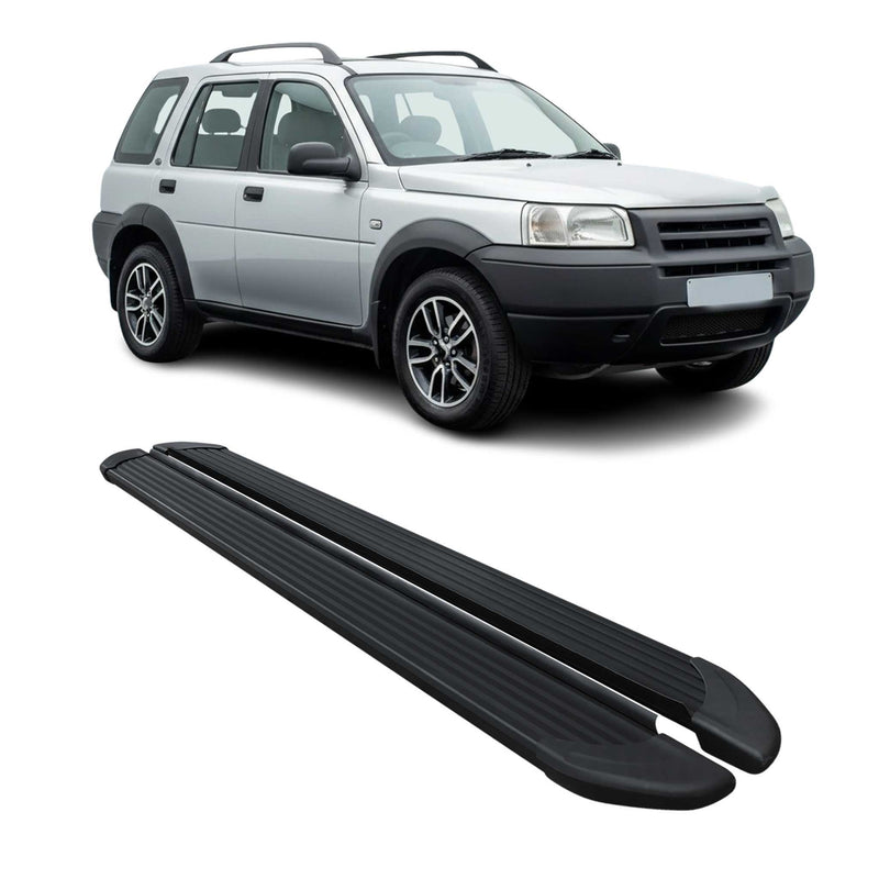 Schweller Trittbretter Schweller für Land Rover Freelander 1997-2006 Alu Schwarz
