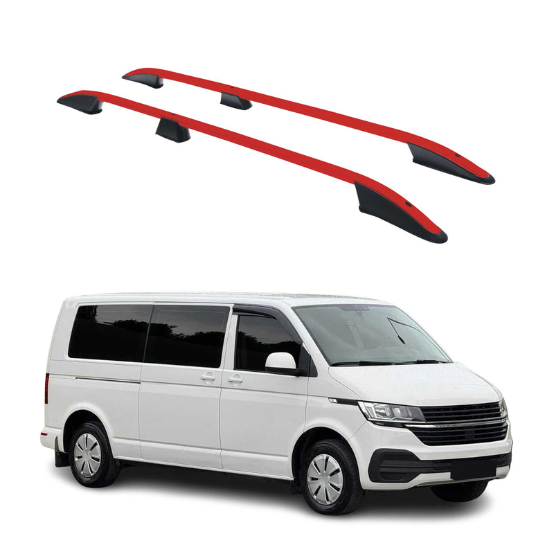 Dachreling Dachgepäckträger für VW T6 T6.1 alle 2015-2024 L2 Langer Alu Rot
