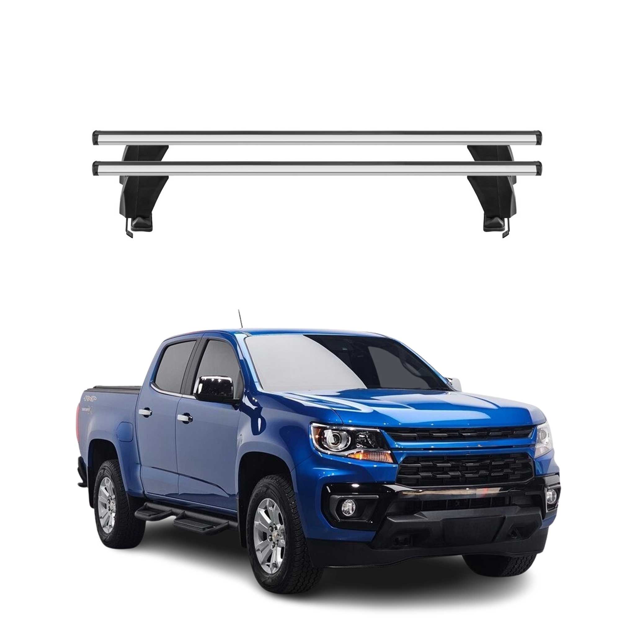 Menabo Dachträger Grundtäger für Chevrolet Colorado 2023-26 4 Tür Alu Silber 2x