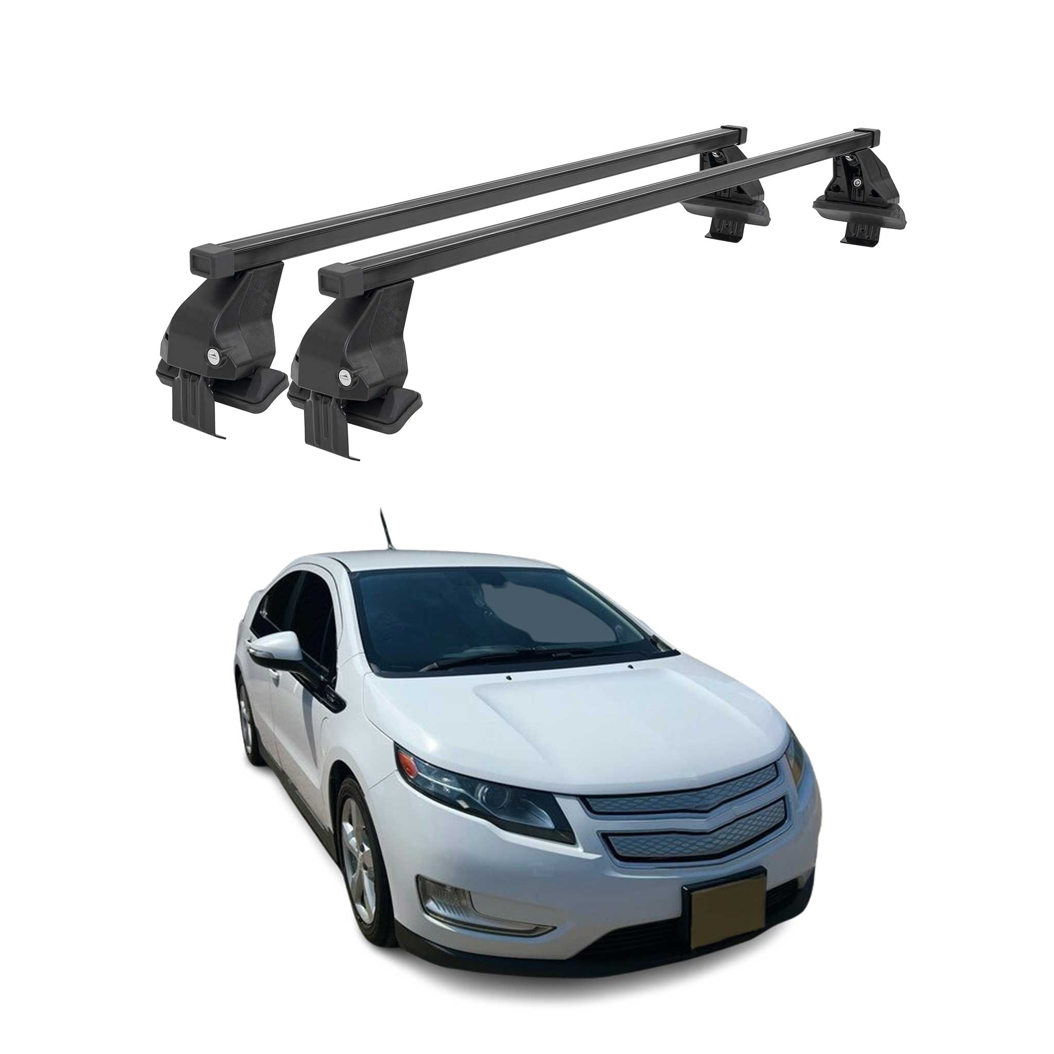 Menabo Dachträger Grundtäger für Chevrolet Volt 2010-2015 50kg Stahl Schwarz 2x