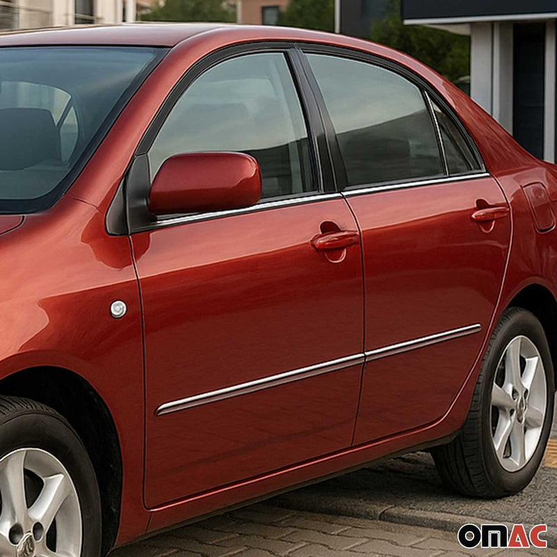 Fensterleisten Zierleisten für Toyota Corolla Stufenheck 2002-2007 Chrom 4tlg