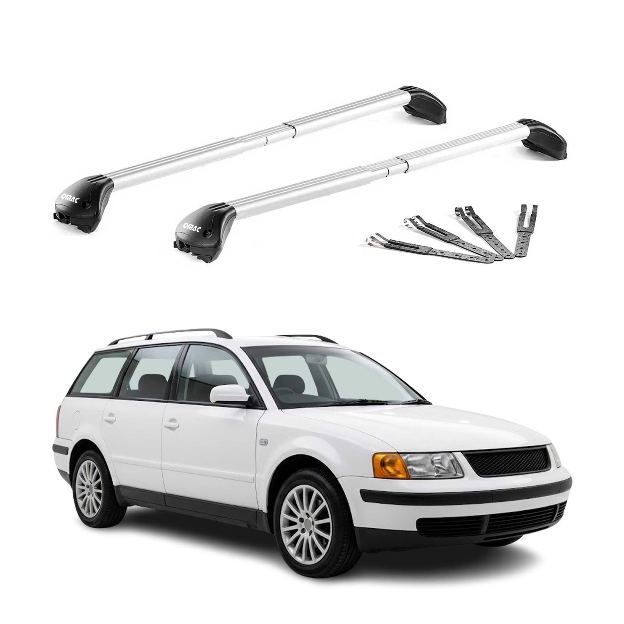 Dachträger Grundtäger für VW Passat B5 Variant 1996-2000 Pre-FL Alu Grau 2x ABE
