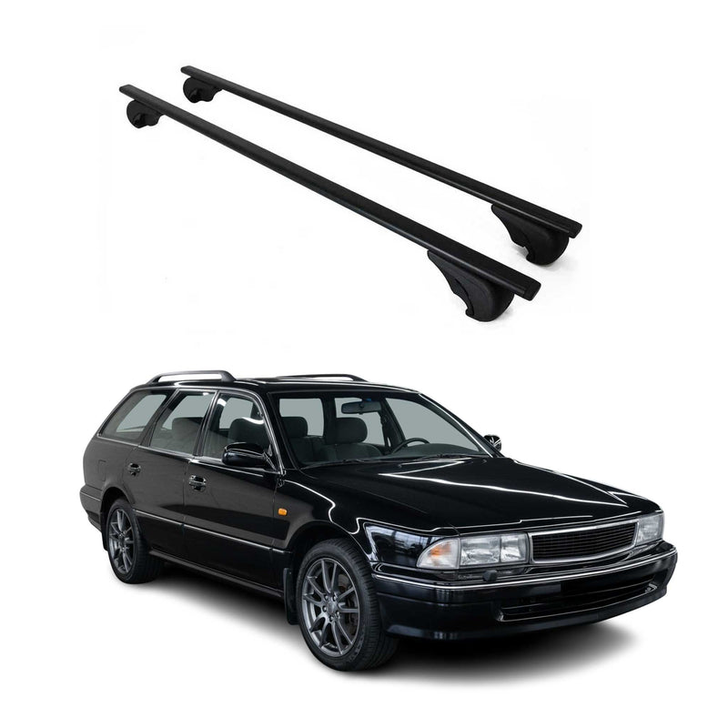 Dachträger Grundtäger für Mitsubishi Sigma Kombi 1991-1996 75kg Metall Schwarz