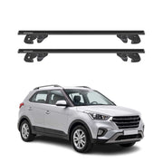 Dachträger für Hyundai Creta / ix25 2014-2018 Pre-FL Alu 90kg TÜV Schwarz 2tlg