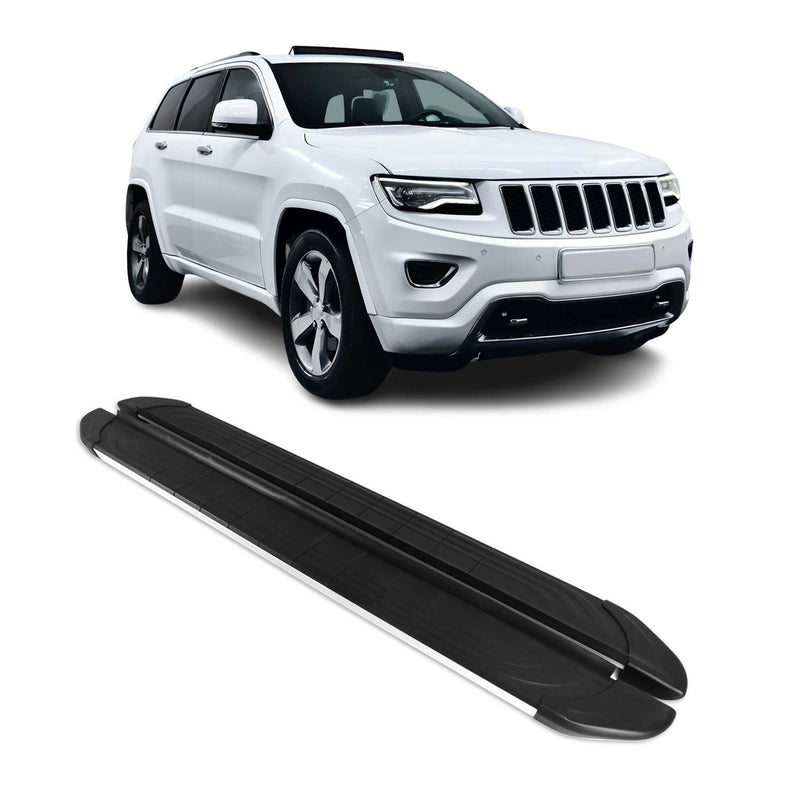 Trittbretter Seitenschweller für Jeep Grand Cherokee 2011-2021 Alu Schwarz Grau