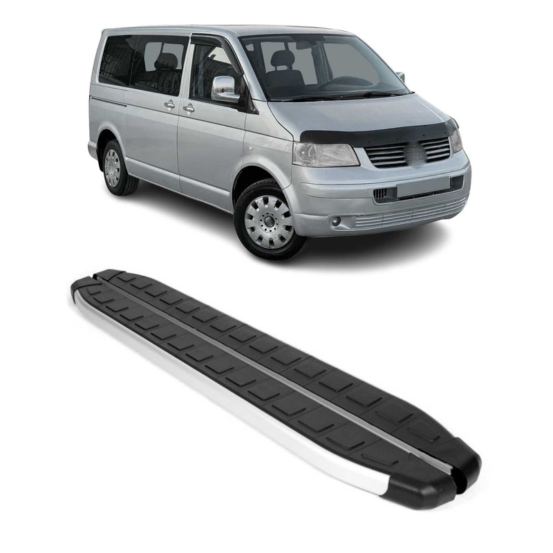 Seitenbretter Trittbretter für VW Transporter T5 2003-2015 Kurzer Alu Schwarz