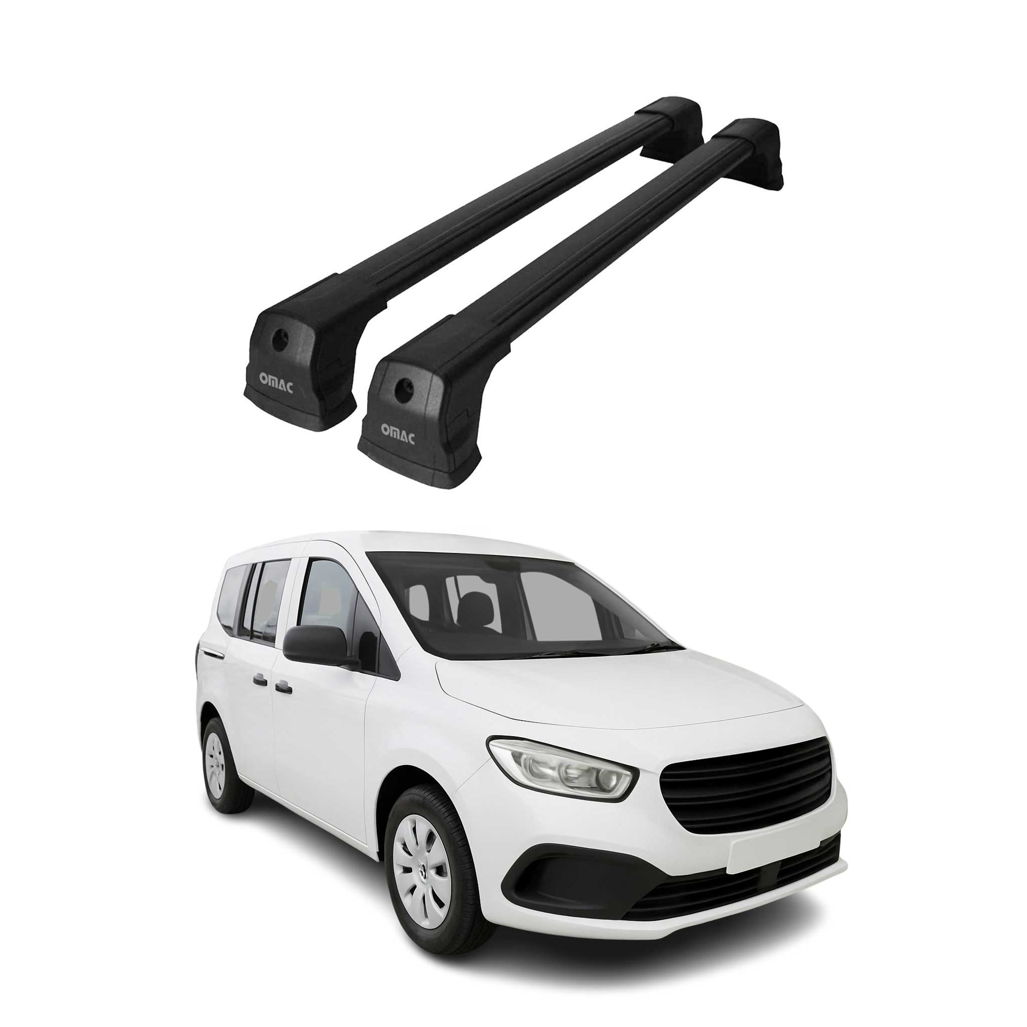 Dachträger Grundtäger für Mercedes Citan W420 2021-2026 75kg Alu Schwarz 2tlg