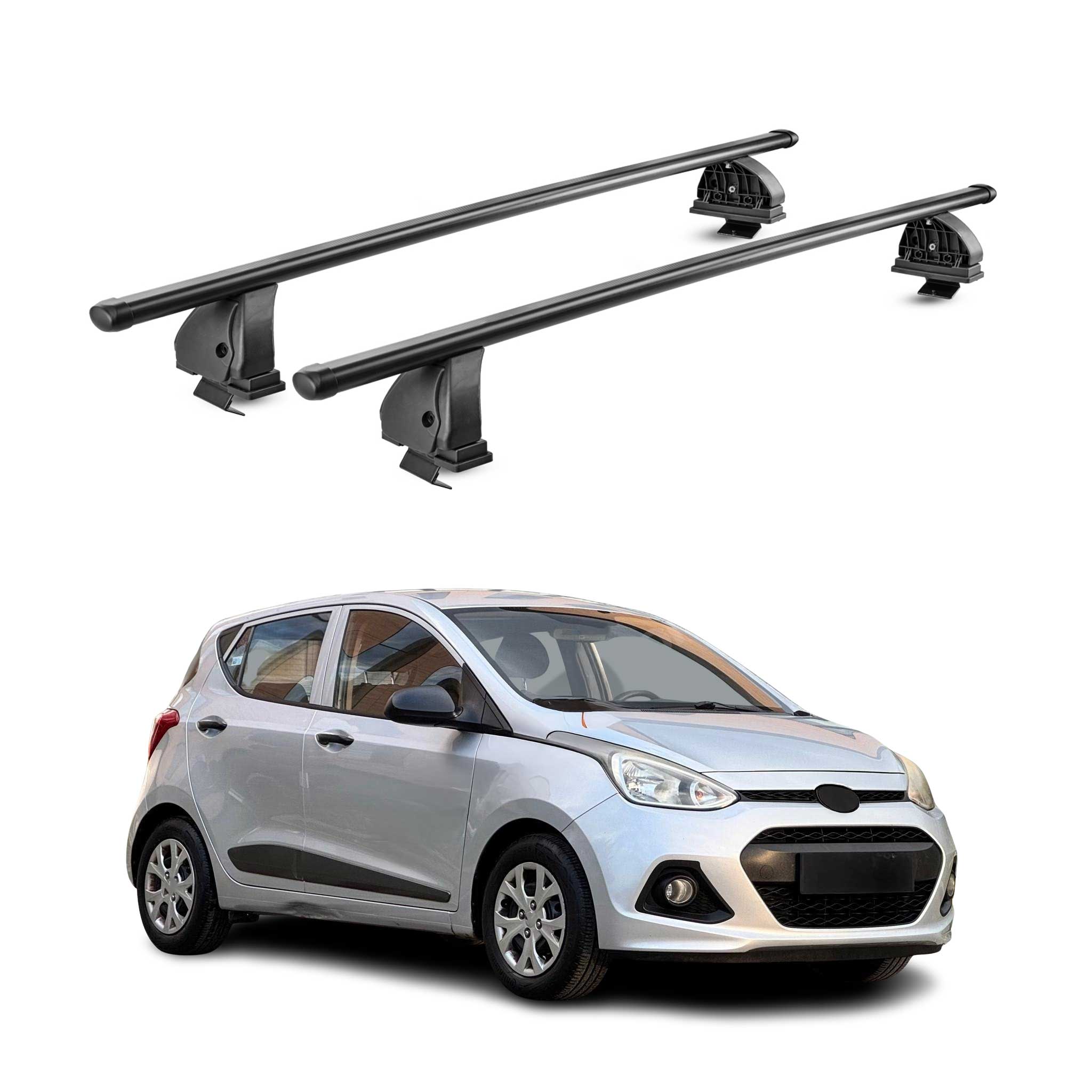 Stahl Dachträger für Hyundai i10 I 2007-2013 TÜV Abschließbar 2tlg Schwarz