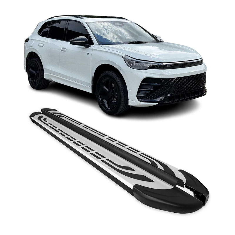 Trittbretter Seitenschweller für VW Tiguan mk3 2024-2025 Alu Grau 2tlg