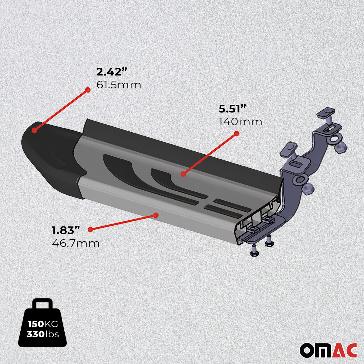 Trittbretter Seitenschweller für Peugeot 5008 III 2024-2026 Grau 2 tlg
