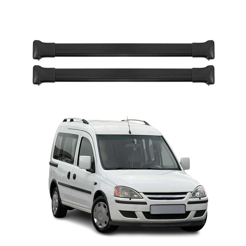 Dachträger Grundtäger für Opel Combo C 2001-2011 75kg Aluminium Schwarz 2 tlg