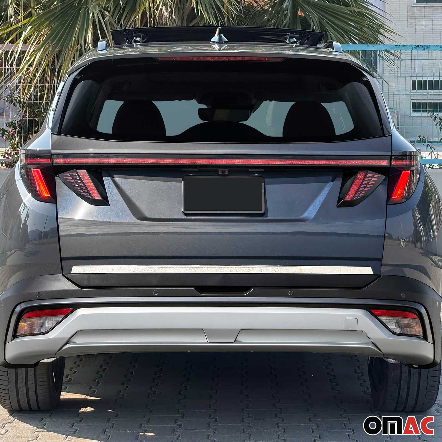 Kofferraumleiste Heckklappe Leiste für Hyundai Tucson 2022-2026 Edelstahl Chrom